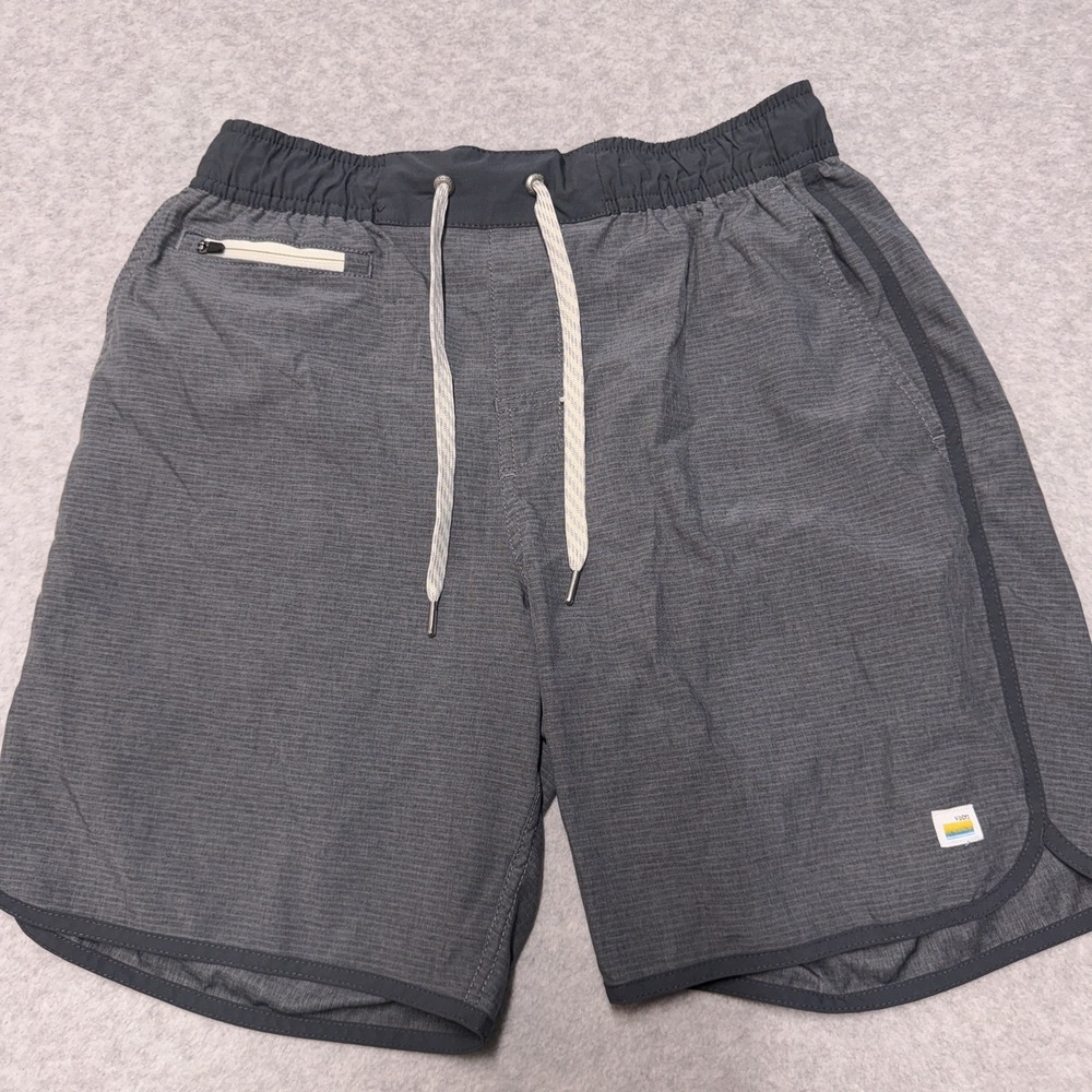 Vuori Banks Shorts Mens Small Gray 7in Lined Quick Dry Drawstring Athletic
